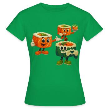 Happy sushi crew - Women's T-Shirt - kelly green - Front - AI Model Female 172 dark (172cm)