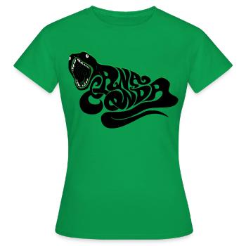 Anaconda retro serpent reptile monstre boa 70s et 80s - T-shirt Femme - vert - Devant - AI Model Female 172 dark (172cm)
