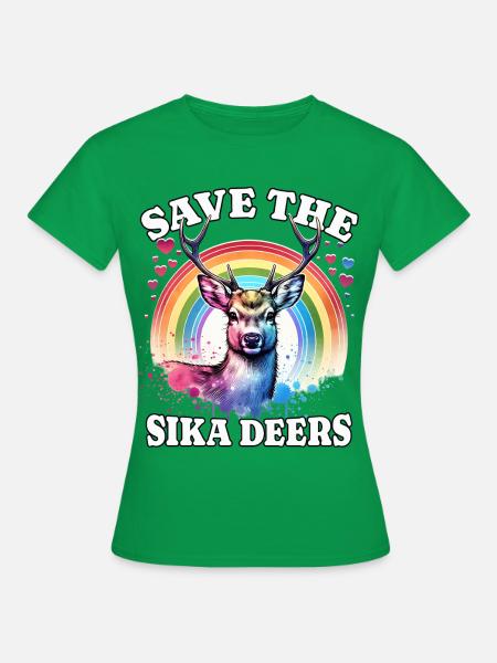 Sikahirsch Save Sika Deer - Frauen T-Shirt - Kelly Green