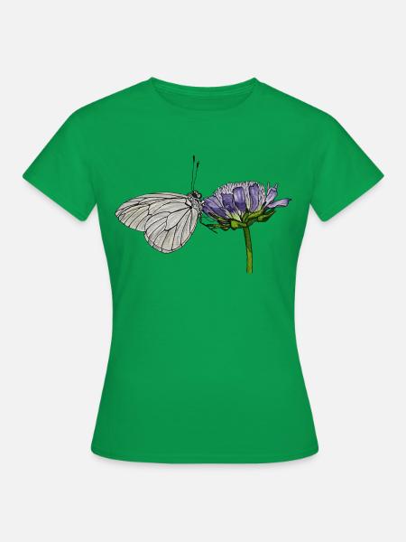 Schmetterling Blume Baum-Weißling Entomologe - Frauen T-Shirt - Kelly Green