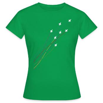 Pilote Coloré Flying Jets Avions Avions - T-shirt Femme - vert - Devant - AI Model Female 172 dark (172cm)