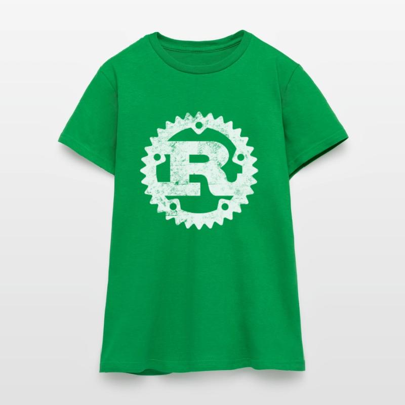 Rust Programming Logo Print Distressed Frauen T-Shirt