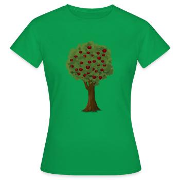 Apfelbaum Apfelpflücksaison Apfelgarten - Frauen T-Shirt - Kelly Green - Vorne - AI Model Female 172 dark (172cm)