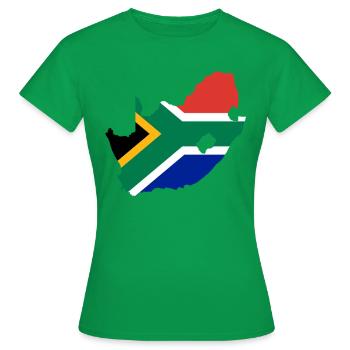 South Africa - South Africa Flag - South African - Women's T-Shirt - kelly green - Front - AI Model Female 172 dark (172cm)