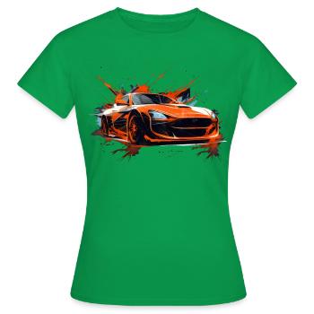 Cool Racing Car Racer Sport Lover Supercar Turbo - Women's T-Shirt - kelly green - Front - AI Model Female 172 dark (172cm)