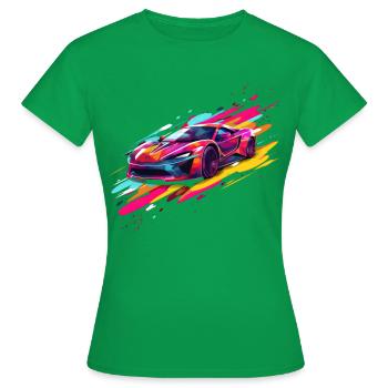 Luxury Car Racer Sport Lover Supercar Turbo - Women's T-Shirt - kelly green - Front - AI Model Female 172 dark (172cm)