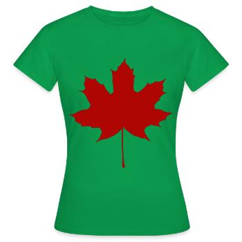 maple leaf - Women's T-Shirt - kelly green - Front - AI Model Female 172 dark (172cm)