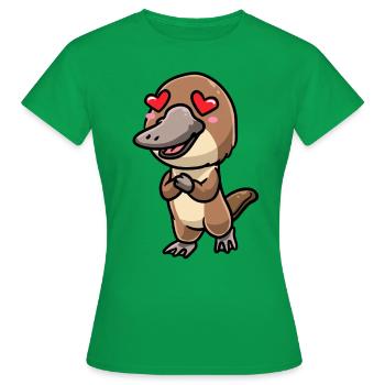 Émoticône ornithorynque de Kawaii - T-shirt Femme - vert - Devant - AI Model Female 172 dark (172cm)