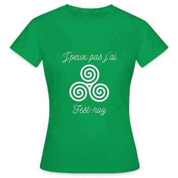 Ich kann kein Fest-Noz haben - Frauen T-Shirt - Kelly Green - Vorne - AI Model Female 172 dark (172cm)