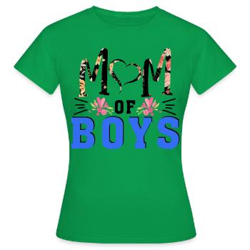 Mom Of Boys Mother's Day Women Mom Of Boys - Frauen T-Shirt - Kelly Green - Vorne - AI Model Female 172 dark (172cm)
