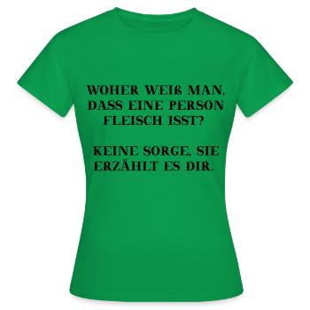 Vegan Drôle d’idée cadeau Mangeur de viande Mangeur de viande - T-shirt Femme - vert - Devant - AI Model Female 172 dark (172cm)