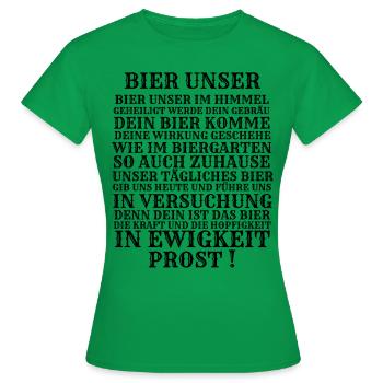 Bier Gebet - Frauen T-Shirt - Kelly Green - Vorne - AI Model Female 172 dark (172cm)