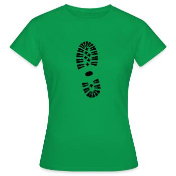 shoe, shoe print, hiking - Women's T-Shirt - kelly green - Front - AI Model Female 172 dark (172cm)