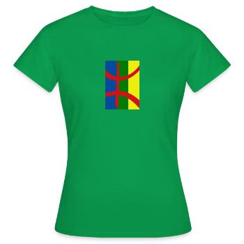 Drapeau Amazigh inversé - T-shirt Femme - vert - Devant - AI Model Female 172 dark (172cm)