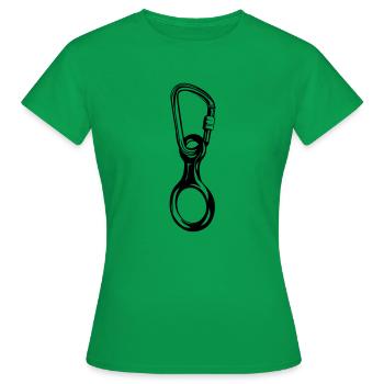 Descente en rappel en huit avec mousqueton HMS - T-shirt Femme - vert - Devant - AI Model Female 172 dark (172cm)