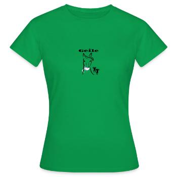 Geile Stute mit Strassstein - Frauen T-Shirt - Kelly Green - Vorne - AI Model Female 172 dark (172cm)
