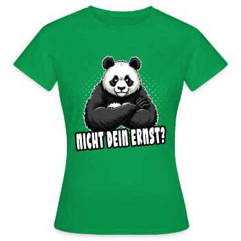Nicht Dein Ernst? Süßer Panda Bär Pandabär - Frauen T-Shirt - Kelly Green - Vorne - AI Model Female 172 dark (172cm)