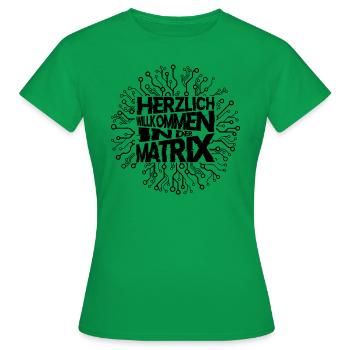 Matrix - Frauen T-Shirt - Kelly Green - Vorne - AI Model Female 172 dark (172cm)