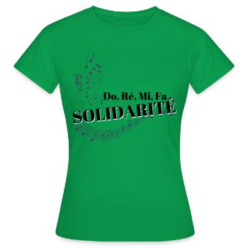 Chantons la Solidarité - T-shirt Femme - vert - Devant - AI Model Female 172 dark (172cm)