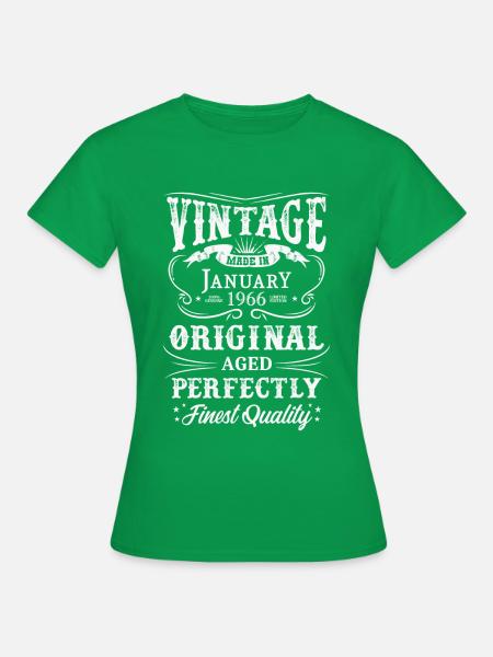 Vintage Made In 1966 Baujahr 1966 Geboren - Frauen T-Shirt - Kelly Green