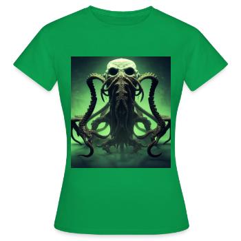 Alien rencontre Cthulhu sous stéroïdes - T-shirt Femme - vert - Devant - AI Model Female 172 dark (172cm)