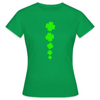 Cascading Neon Four Leaf Clovers - Women's T-Shirt - kelly green - Front - AI Model Female 172 dark (172cm)
