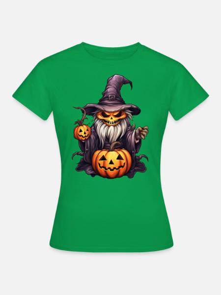 Kürbis Skelett Hexe - Frauen T-Shirt - Kelly Green