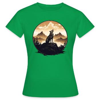 La solitude du loup : l’aube de la montagne - T-shirt Femme - vert - Devant - AI Model Female 172 dark (172cm)