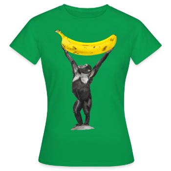 Monkey Banana Ape - Women's T-Shirt - kelly green - Front - AI Model Female 172 dark (172cm)