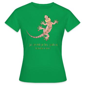 gecko - T-shirt Femme - vert - Devant - AI Model Female 172 dark (172cm)