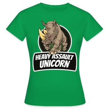 Armored Battle Unicorn - Women's T-Shirt - kelly green - Front - AI Model Female 172 dark (172cm)