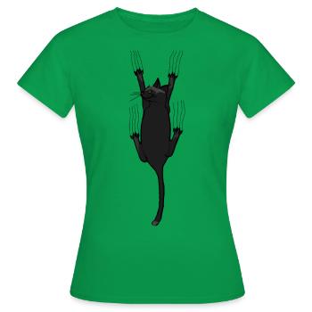 Katze, Katzenliebhaber - Frauen T-Shirt - Kelly Green - Vorne - AI Model Female 172 dark (172cm)