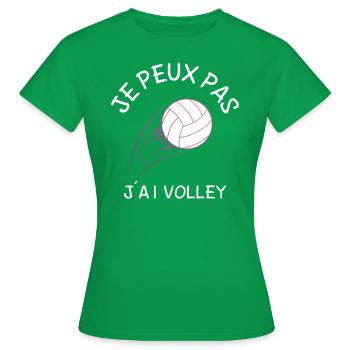 Je Peux Pas J'Ai Volley - T-shirt Femme - vert - Devant - AI Model Female 172 dark (172cm)