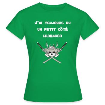 J ai toujours eu un petit côté Leonardo - T-shirt Femme - vert - Devant - AI Model Female 172 dark (172cm)