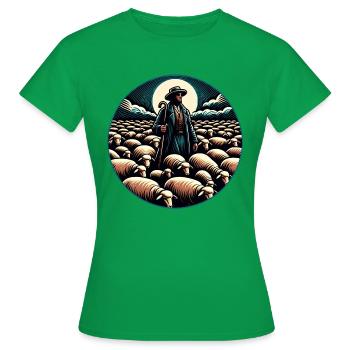 Bergers et troupeau de brebis - T-shirt Femme - vert - Devant - AI Model Female 172 dark (172cm)