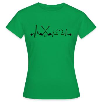 Golfer Golfen Herzschlag Golfschläger Heartbeat - Frauen T-Shirt - Kelly Green - Vorne - AI Model Female 172 dark (172cm)
