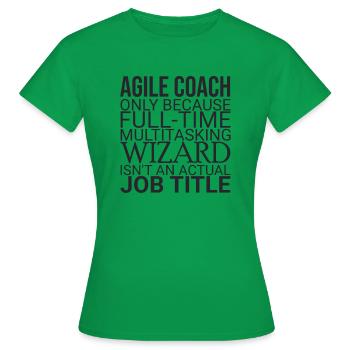 « Agile Coach Wizard | Agile » - T-shirt Femme - vert - Devant - AI Model Female 172 dark (172cm)