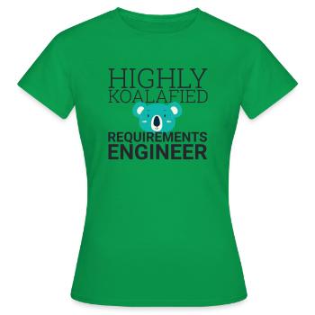 "Requirements Engineer Koalafied | Engineering" - Women's T-Shirt - kelly green - Front - AI Model Female 172 dark (172cm)
