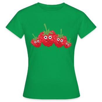 Framboises,Famille,Baies,Framboise - T-shirt Femme - vert - Devant - AI Model Female 172 dark (172cm)