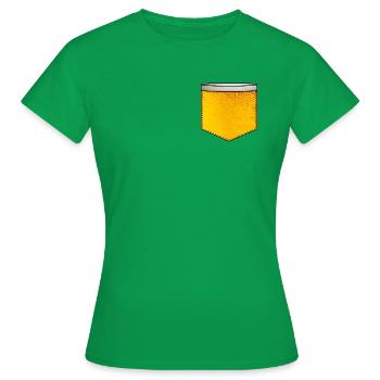 Bier Pocket Design (beer pocket / Biertasche) - Frauen T-Shirt - Kelly Green - Vorne - AI Model Female 172 dark (172cm)