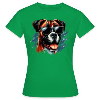 Chien Boxer Le Modèle - T-shirt Femme - vert - Devant - AI Model Female 172 dark (172cm)