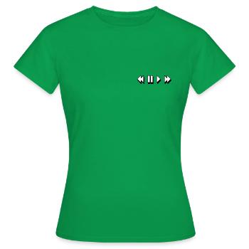 Rewind. Pause. Play. Fast Forward white/black⏪⏸▶️⏩ - Frauen T-Shirt - Kelly Green - Vorne - AI Model Female 172 dark (172cm)