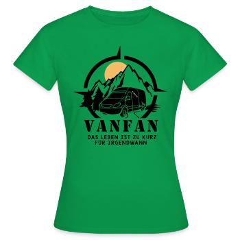 Camper T-Shirt, Hoody und Zubehör VanFan - Frauen T-Shirt - Kelly Green - Vorne - AI Model Female 172 dark (172cm)