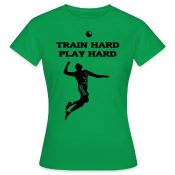 TRAIN HARD - Women's T-Shirt - kelly green - Front - AI Model Female 172 dark (172cm)
