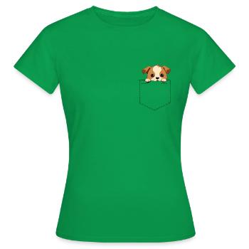 Cute Dog - Women's T-Shirt - kelly green - Front - AI Model Female 172 dark (172cm)
