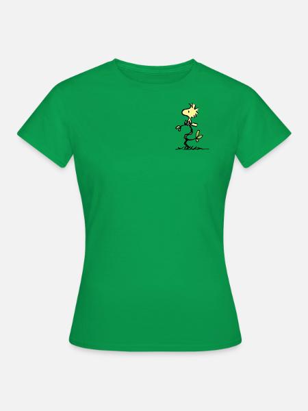 Peanuts Woodstock motivo del petto - Maglietta da donna - verde kelly