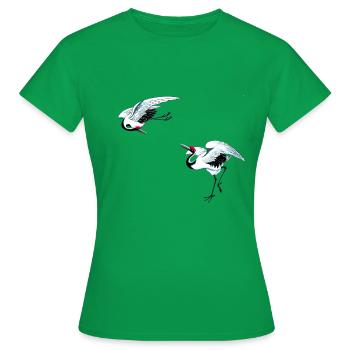 Kranich Shirt LoPi - Frauen T-Shirt - Kelly Green - Vorne - AI Model Female 172 dark (172cm)