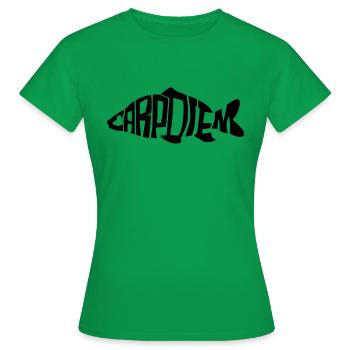 Carpe Pêche Poisson Carpe Diem - T-shirt Femme - vert - Devant - AI Model Female 172 dark (172cm)