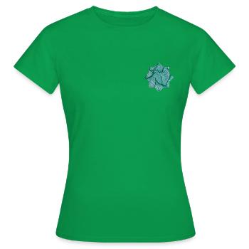 Stars - hand-painted by Martina Eßer - Women's T-Shirt - kelly green - Front - AI Model Female 172 dark (172cm)