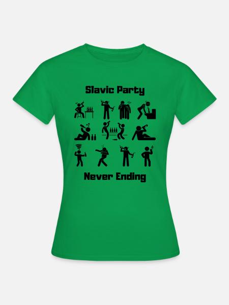 Slawische Party schwarz - Frauen T-Shirt - Kelly Green